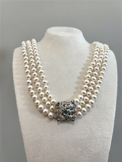 Collana Domar Donna in Oro Smeraldo 0.19 Ct COOR-228-280 - COOR-228-280